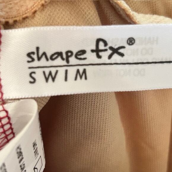 Shape FX Tummy Control Burgundy One Piece Halter Swimsuit size 8 NWT - Picture 3 of 7